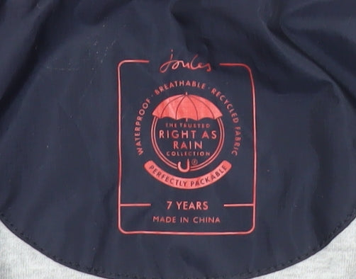 Joules Boys Multicoloured 7 Years Rain Coat Waterproof Hooded Jacket