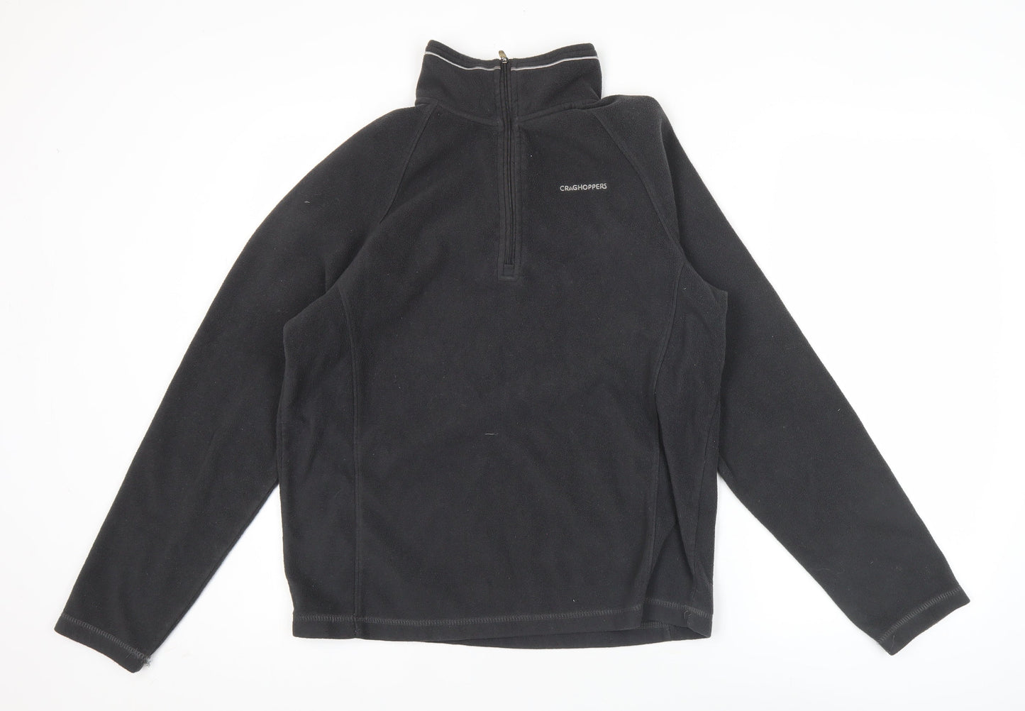 Craghoppers Mens Black Fleece Sweatshirt Size S 1/4 Zip Pullover Outdoor