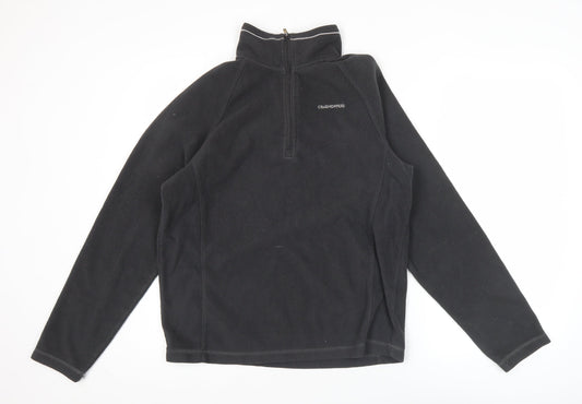 Craghoppers Mens Black Fleece Sweatshirt Size S 1/4 Zip Pullover Outdoor