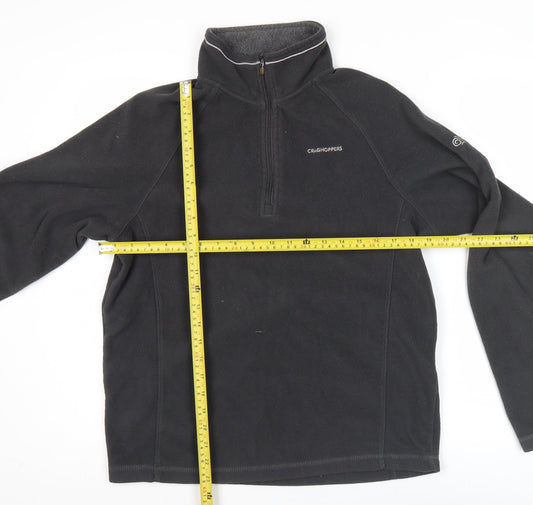 Craghoppers Mens Black Fleece Sweatshirt Size S 1/4 Zip Pullover Outdoor