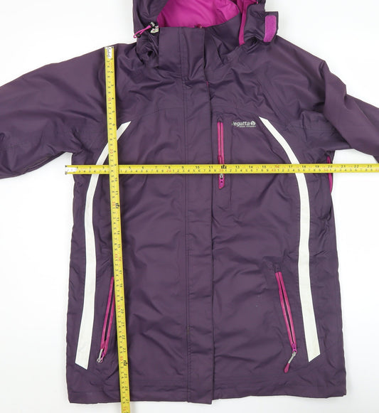 Regatta Women's Purple Waterproof Hooded Rain Jacket UK 10