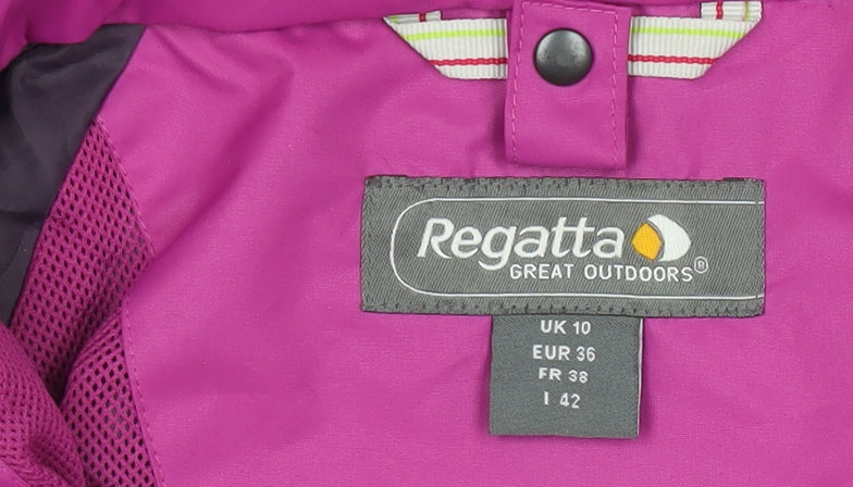Regatta Women's Purple Waterproof Hooded Rain Jacket UK 10