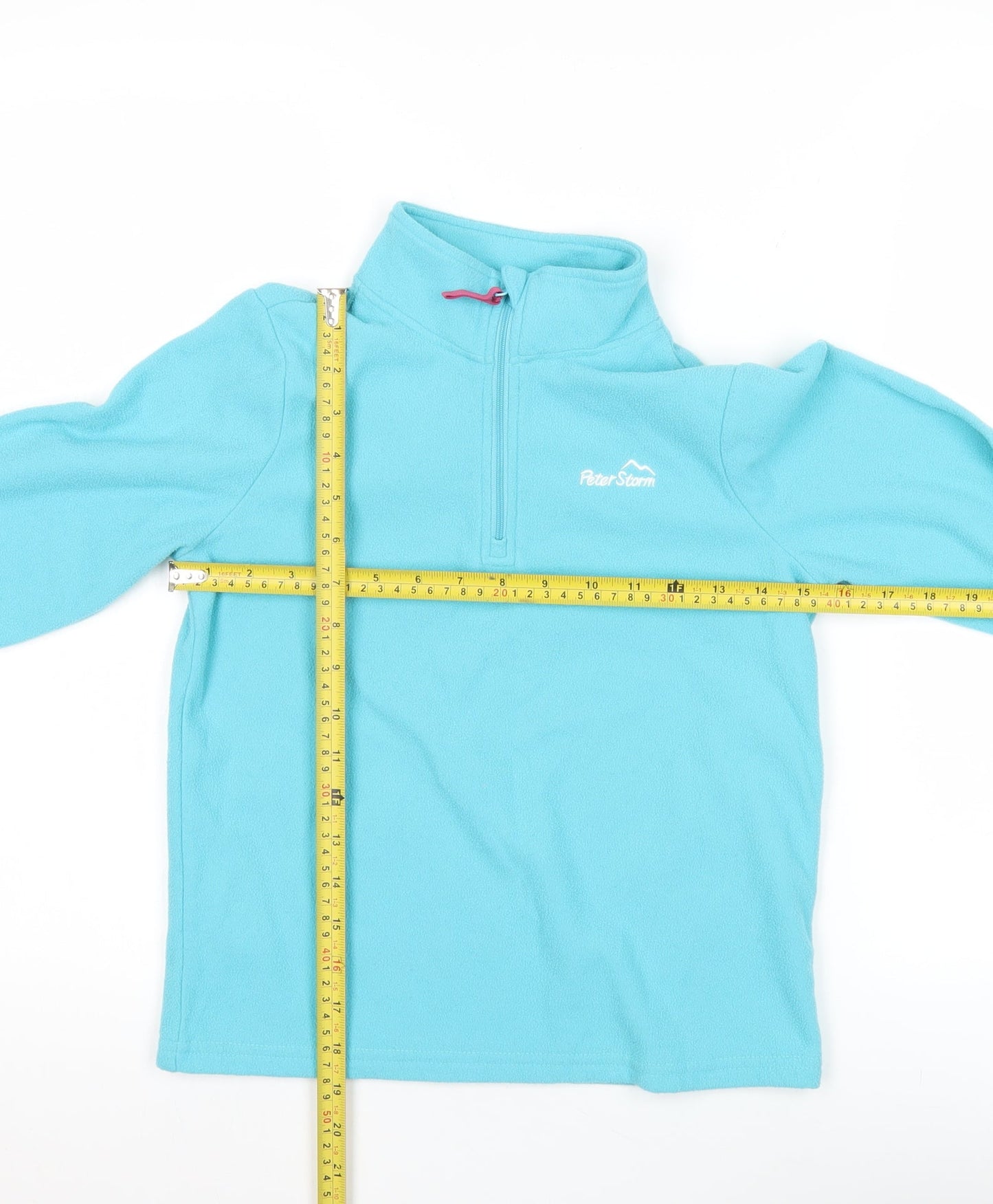 Peter Storm Girls Blue Fleece Sweatshirt 9-10 Years 1/4 Zip Pullover