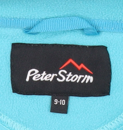 Peter Storm Girls Blue Fleece Sweatshirt 9-10 Years 1/4 Zip Pullover