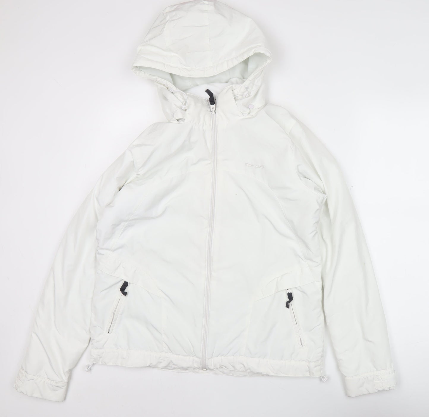 Reebok Women’s White Puffer Jacket Size M Hooded Winter Coat