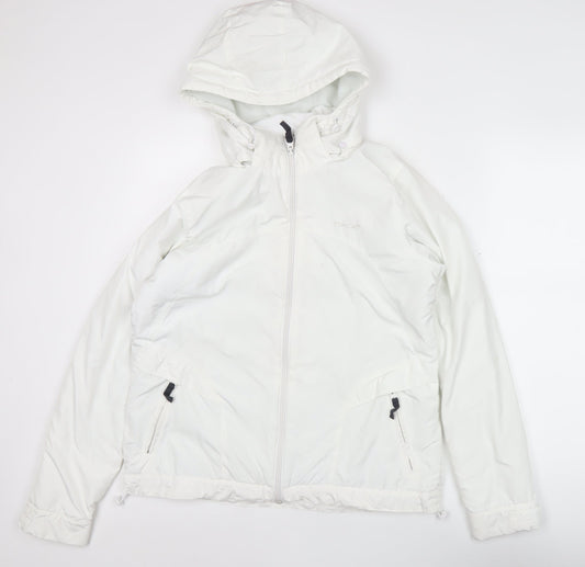 Reebok Women’s White Puffer Jacket Size M Hooded Winter Coat