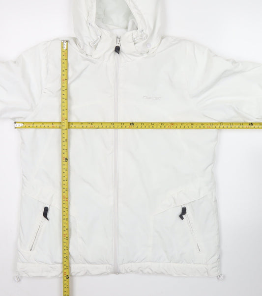 Reebok Women’s White Puffer Jacket Size M Hooded Winter Coat
