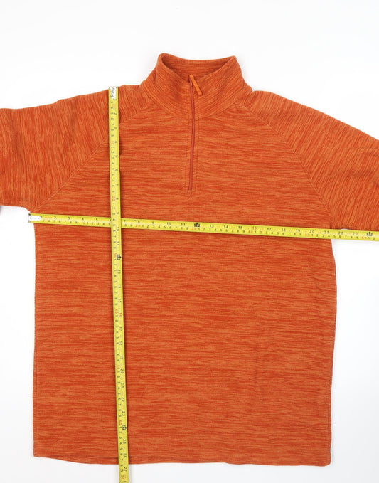 Mountain Warehouse Mens Orange M Pullover 1/2 Zip Fleece Sweatshirt