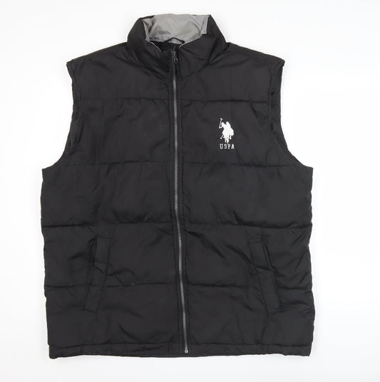 U.S. Polo Assn. Men's Black XL Puffer Waistcoat Gilet Jacket