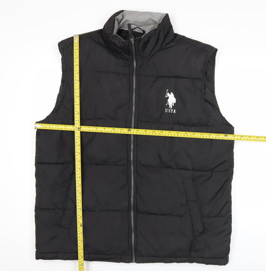 U.S. Polo Assn. Men's Black XL Puffer Waistcoat Gilet Jacket