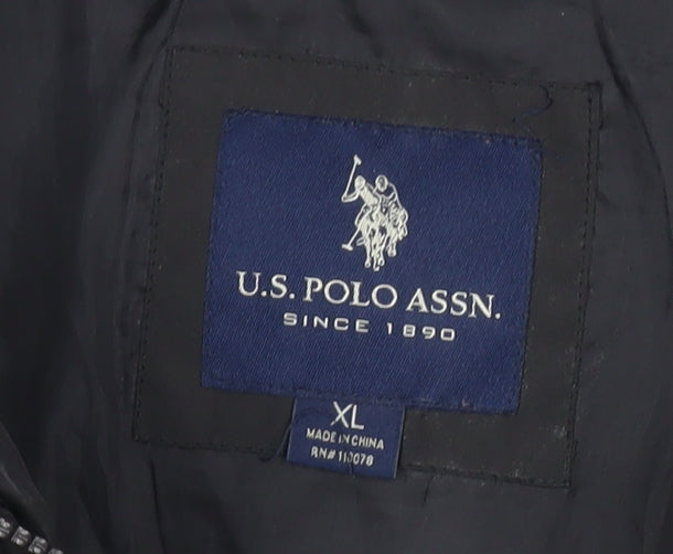 U.S. Polo Assn. Men's Black XL Puffer Waistcoat Gilet Jacket