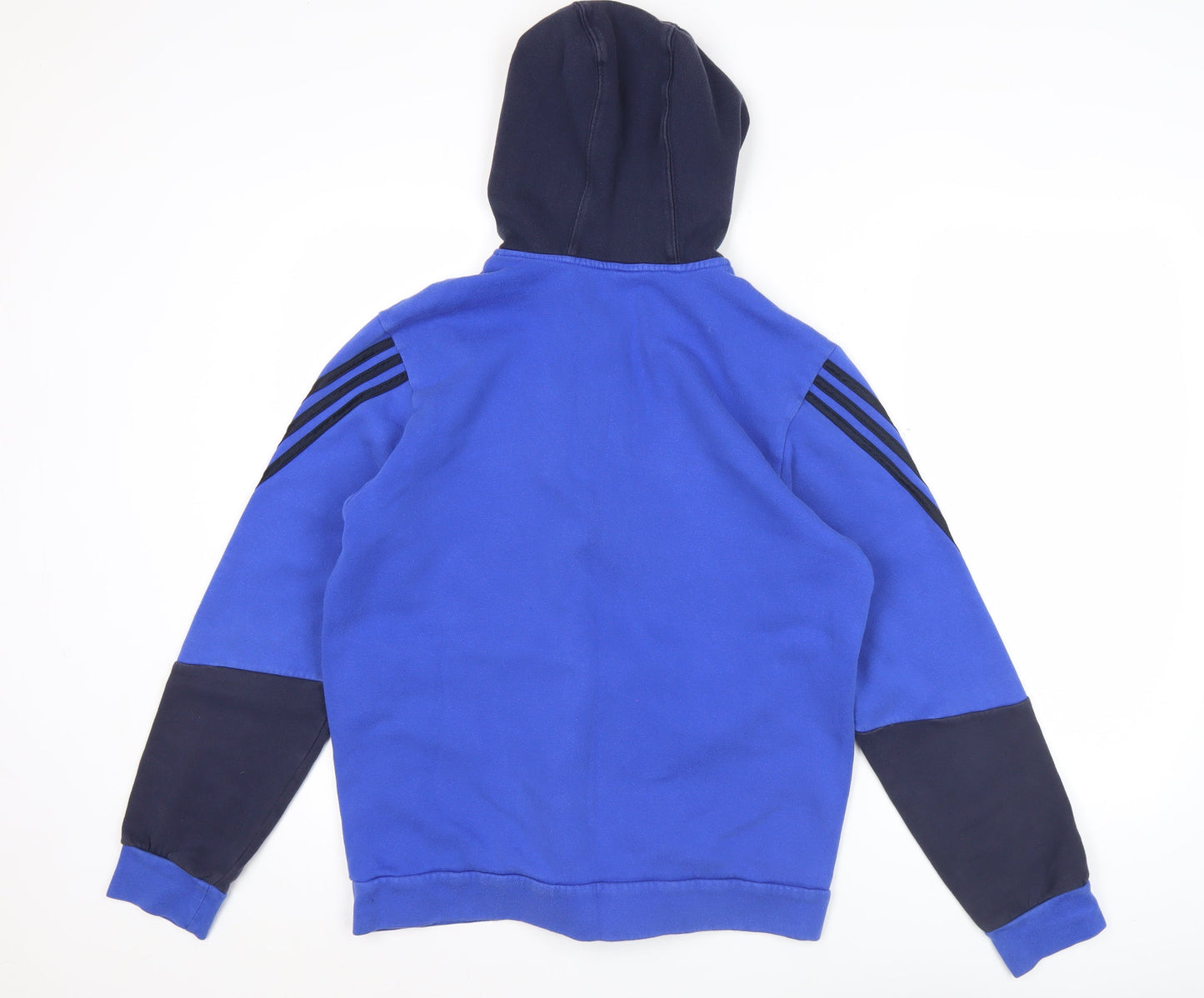 Adidas Mens Blue Full Zip Hoodie Size L Sportswear Cotton Blend