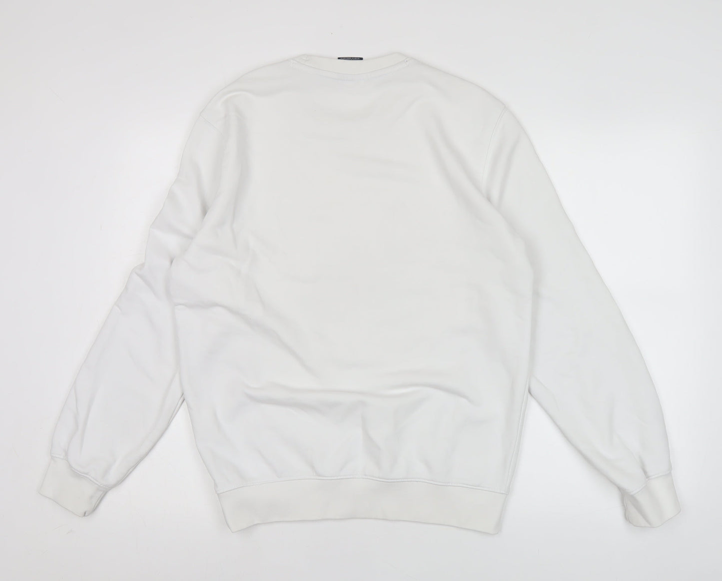 Champion Men’s White Medium Crew Neck Sweatshirt Logo Pullover