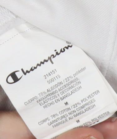 Champion Men’s White Medium Crew Neck Sweatshirt Logo Pullover