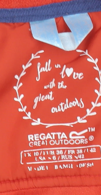Regatta Women’s Red Fleece Jacket Size 10 Hooded Outdoor Zip Up