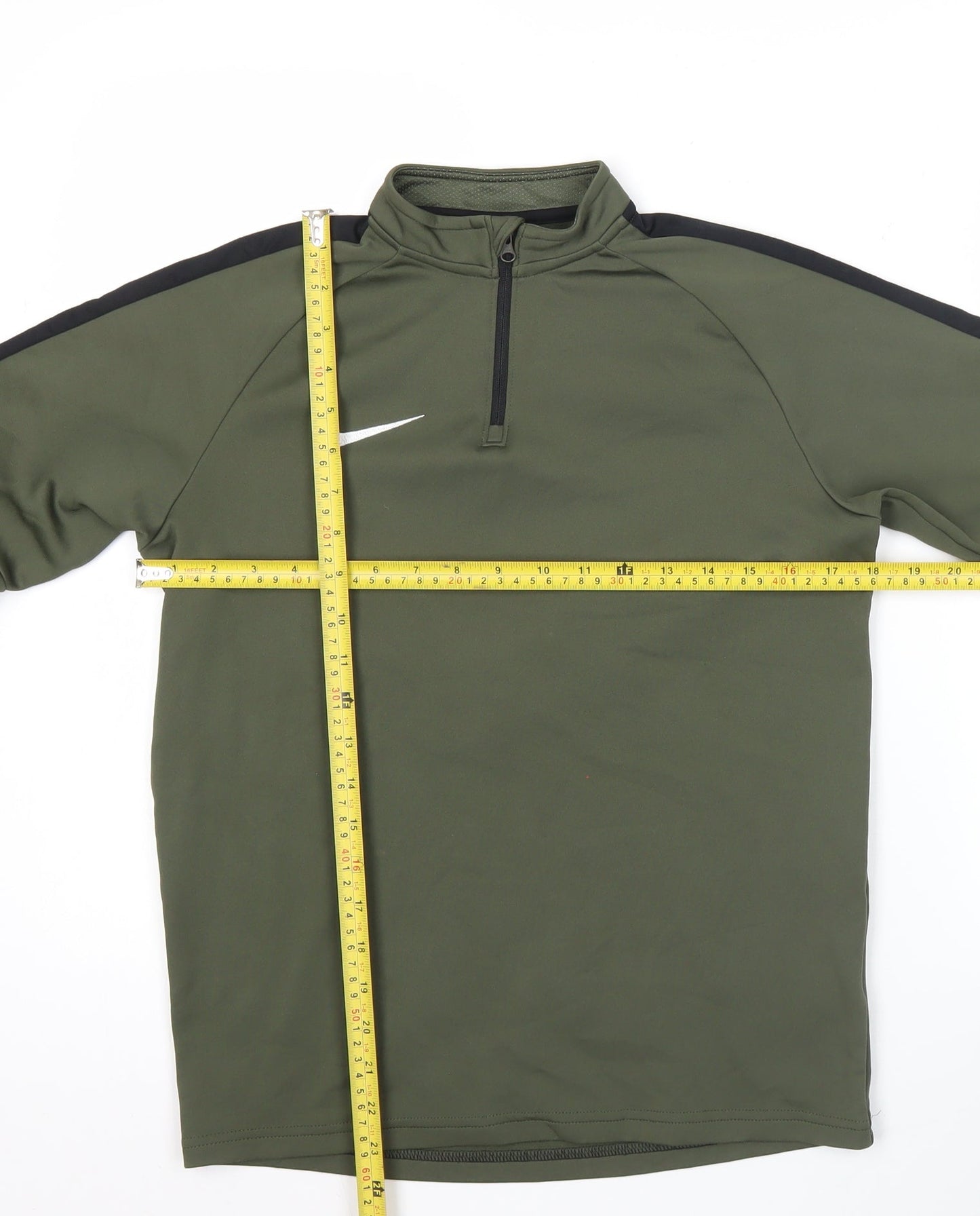 Nike Boys Green 1/4 Zip Dri-Fit Sweatshirt Size 13 Years Sports Training