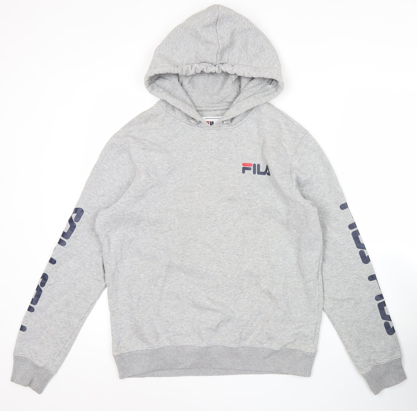 Fila Men’s Grey Pullover Hoodie Sweatshirt Logo Small