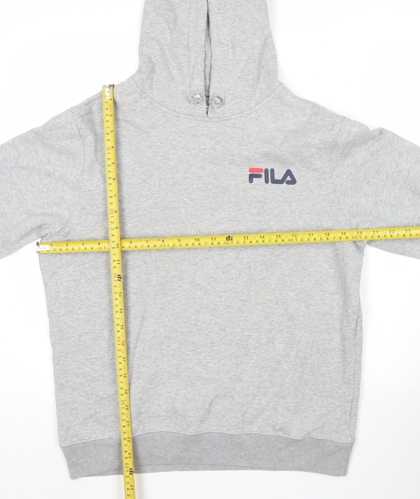 Fila Men’s Grey Pullover Hoodie Sweatshirt Logo Small