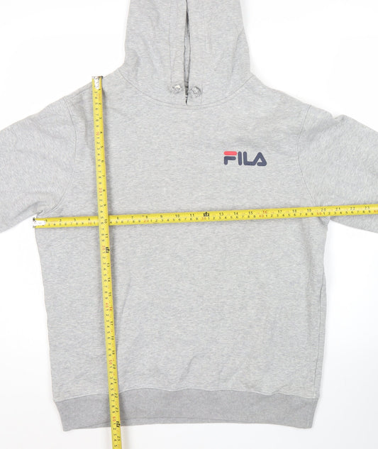 Fila Men’s Grey Pullover Hoodie Sweatshirt Logo Small
