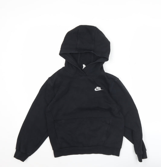 Nike Boys Black Pullover Hoodie 10-11 Years Regular Fit Fleece