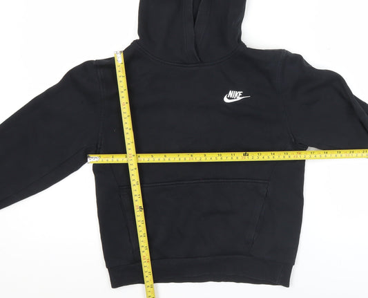Nike Boys Black Pullover Hoodie 10-11 Years Regular Fit Fleece