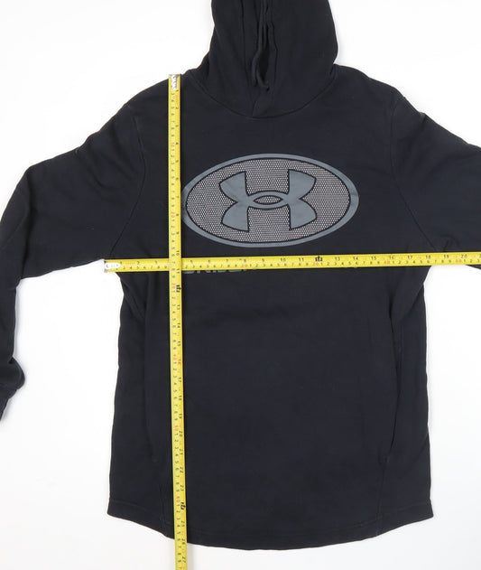 Under Armour Mens Black Pullover Hoodie Small Logo Sportswear