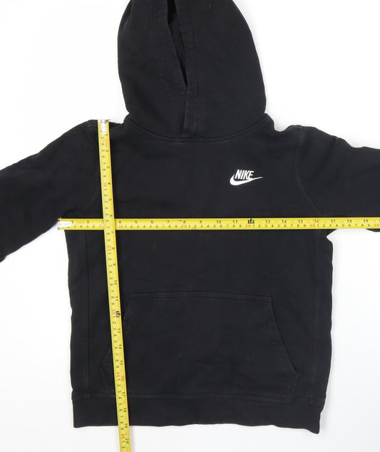 Nike Boys Black Pullover Hoodie 9-10 Years Fleece Logo Sweatshirt