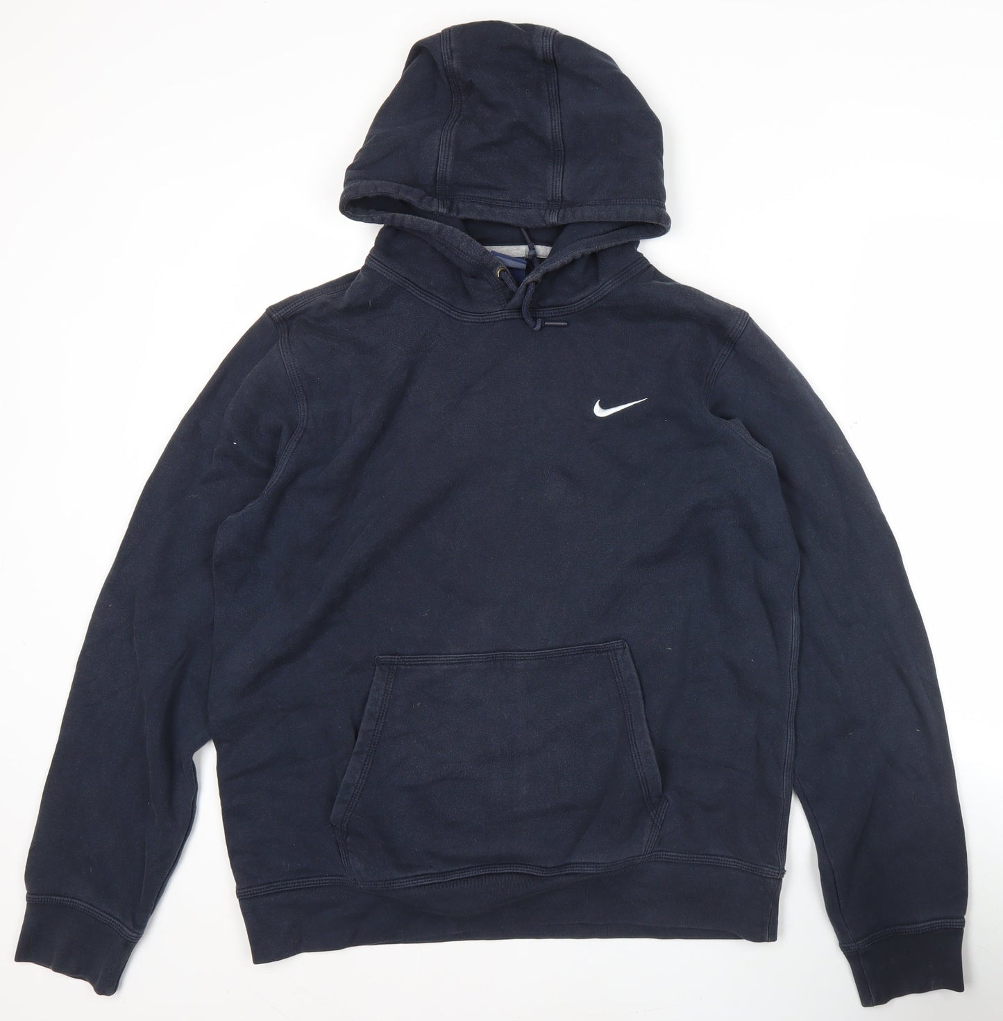 Nike Men’s Blue Pullover Hoodie L Logo Fleece Sweatshirt