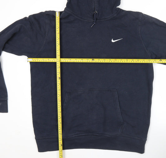 Nike Men’s Blue Pullover Hoodie L Logo Fleece Sweatshirt