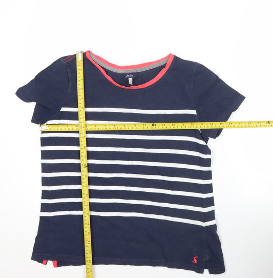 Womens UK Size 10 Joules Blue 100% Cotton T-Shirt