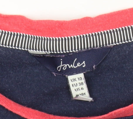 Joules Women’s Blue Striped Nautical Cotton T-Shirt UK 10
