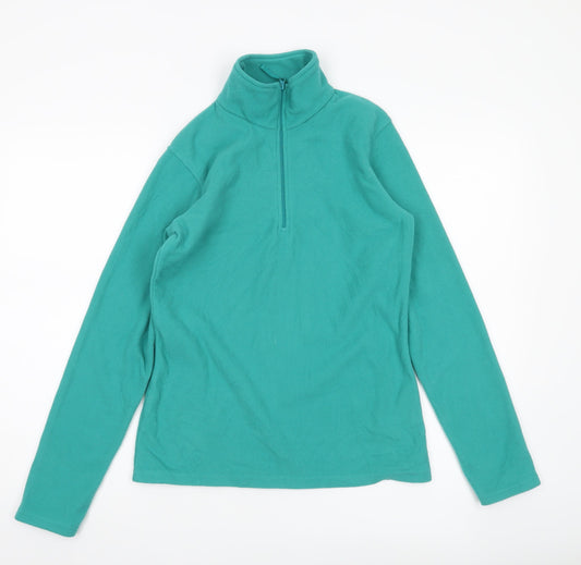 Mountain Warehouse Womens Green Fleece Sweatshirt S Half Zip Hiking Top
