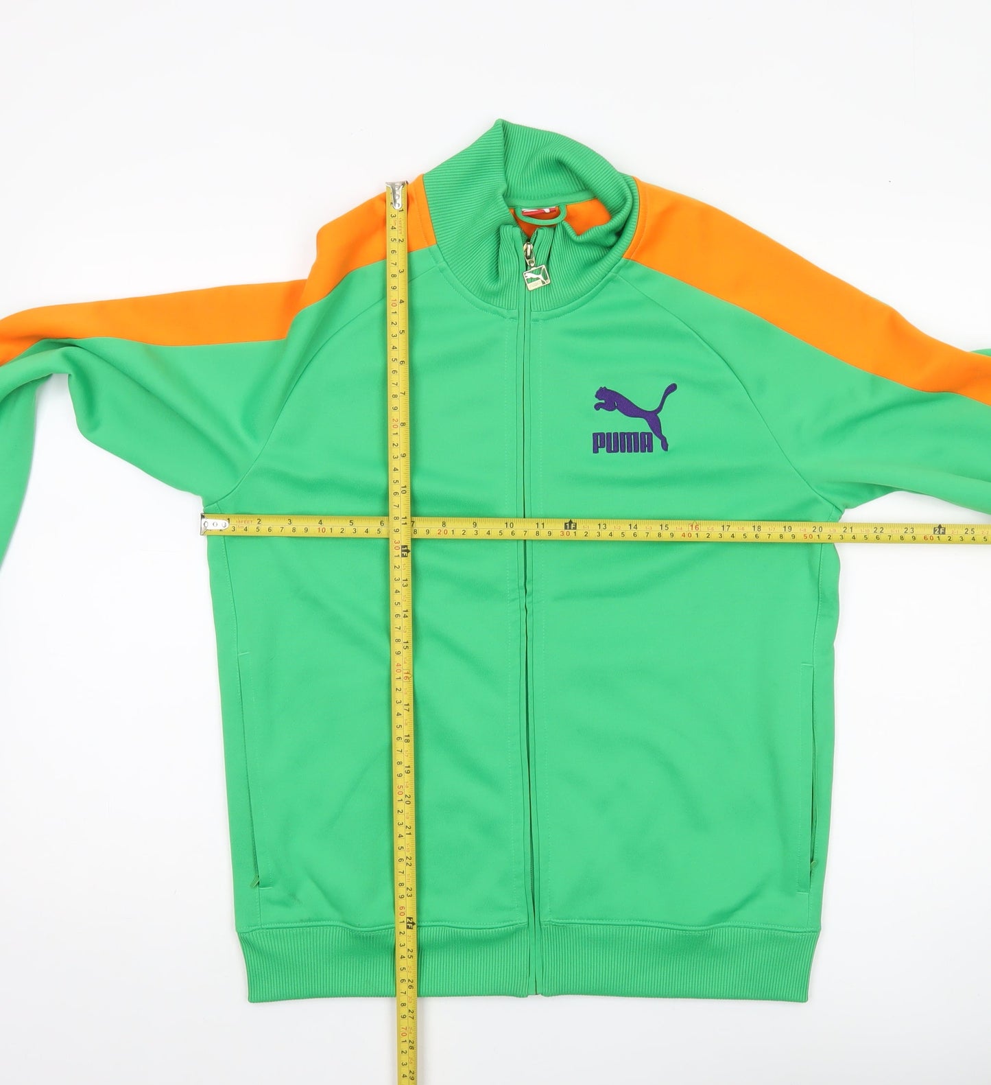 Puma Men's Green XL Track Jacket Retro Full Zip Sportswear