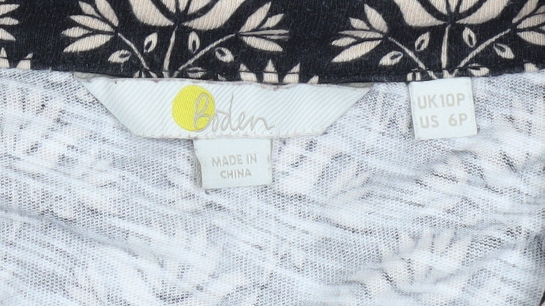 Boden Women’s Black Floral Cotton Shirt Dress Size 10P