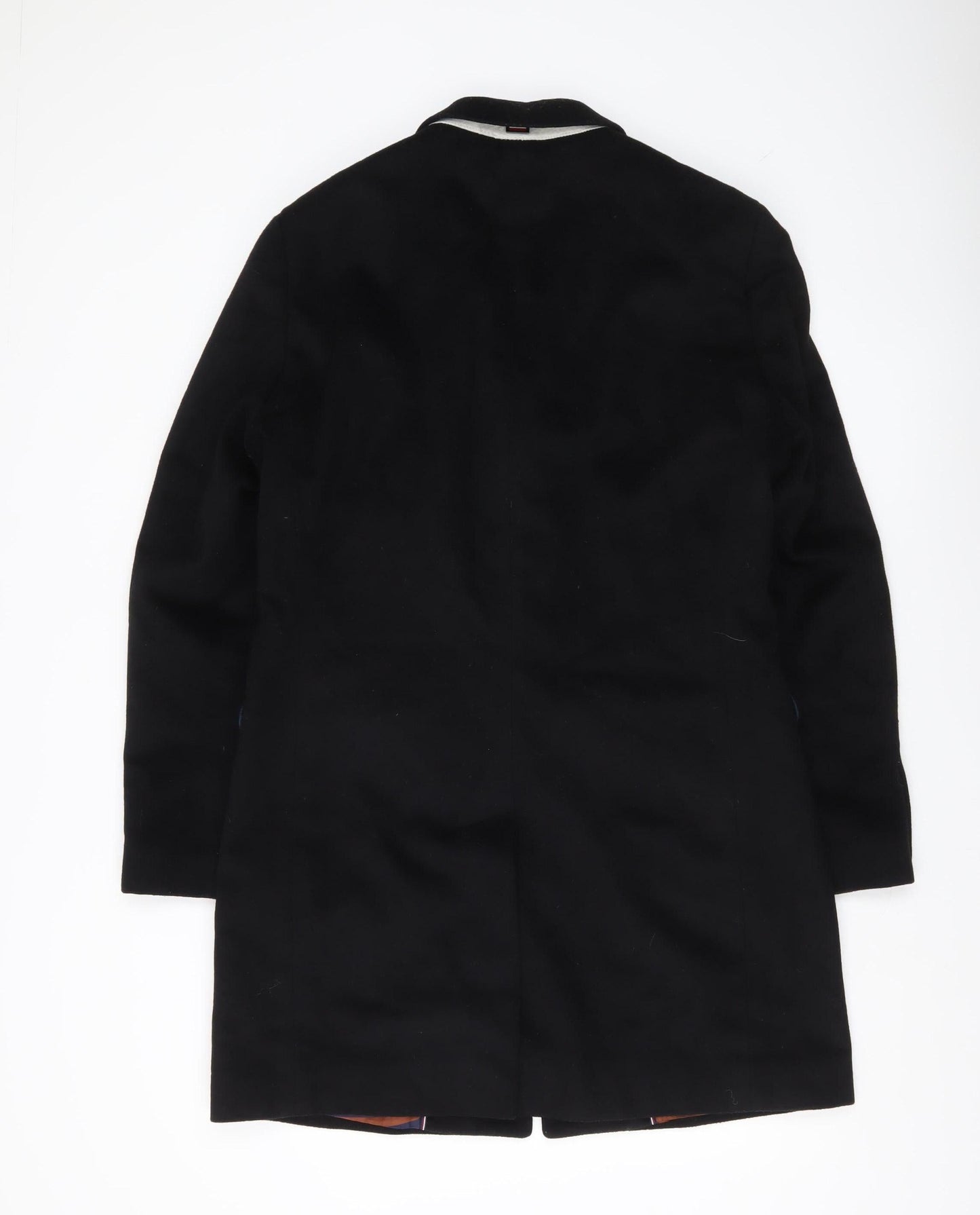 Tommy Hilfiger Men's Black Wool Overcoat Size 48 Classic Formal