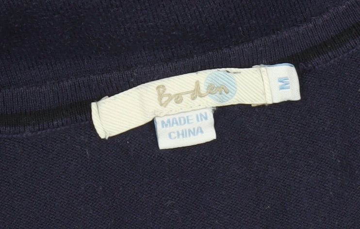 Boden Women’s Blue Crew Neck Cardigan Jumper Size M Cotton Blend