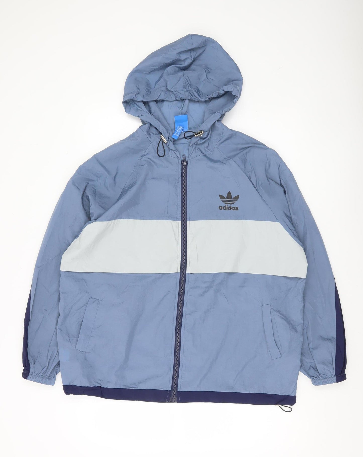 Adidas Men’s Blue XL Windbreaker Jacket Hooded Sportswear