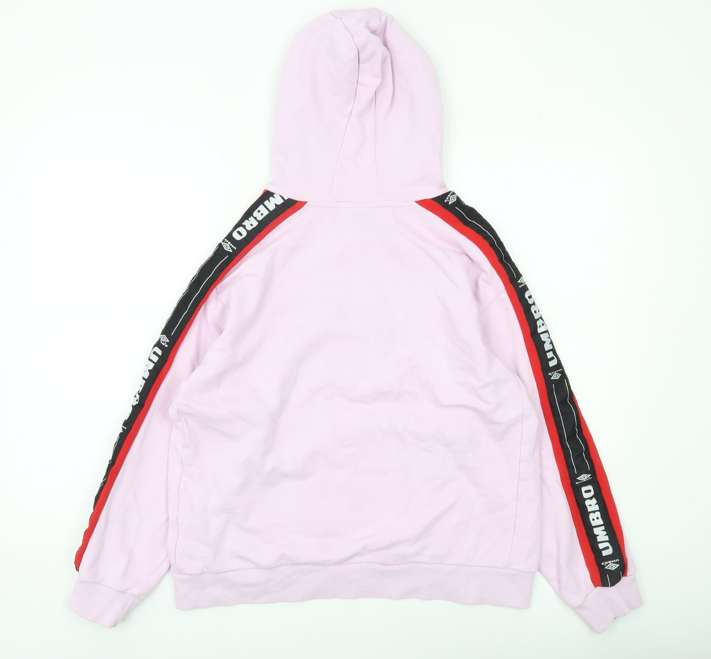 Umbro Womens Pink Pullover Hoodie L Logo Sportswear Cotton