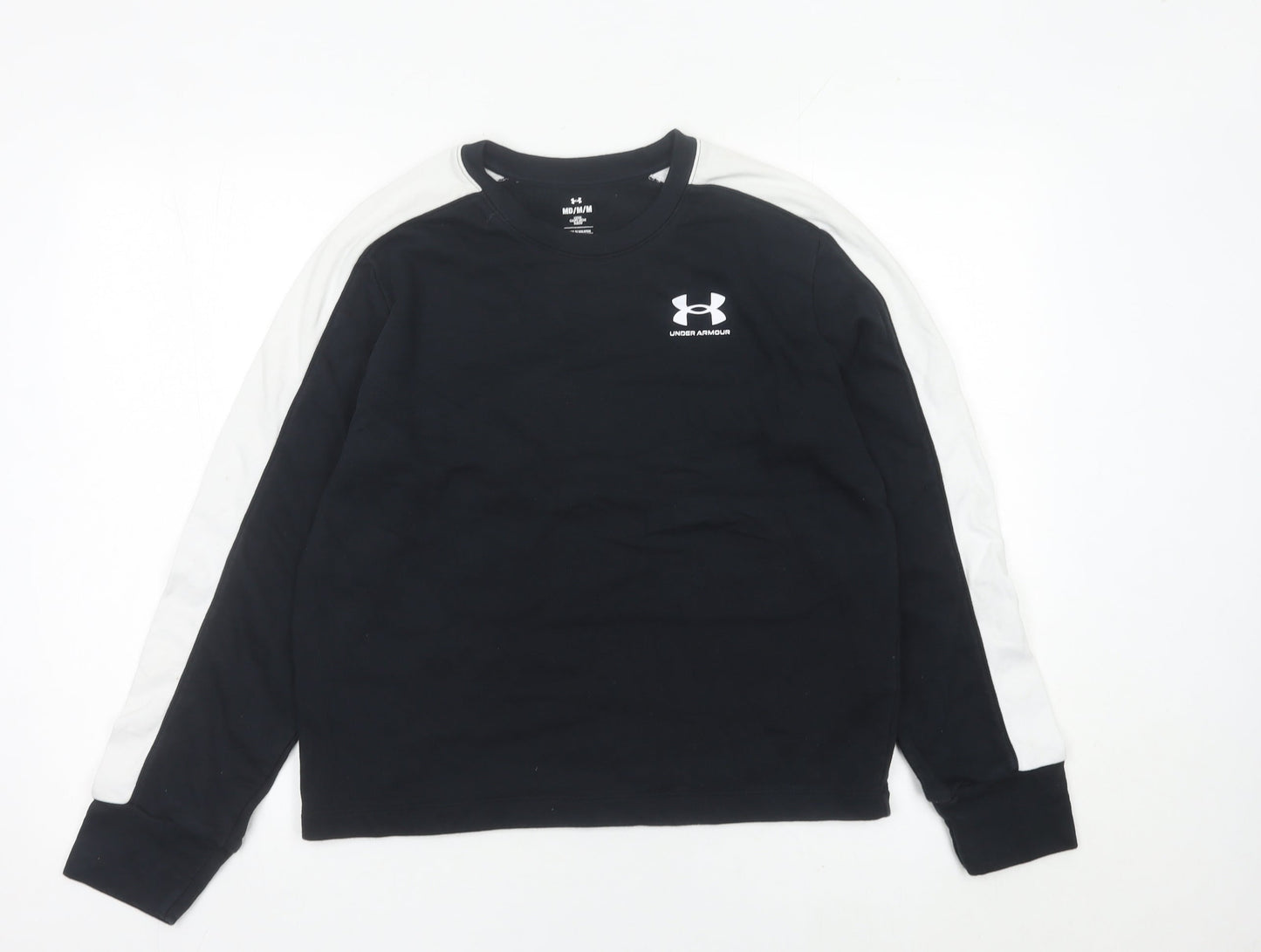 Under Armour Womens Black Sweatshirt Size M Logo Pullover Gym