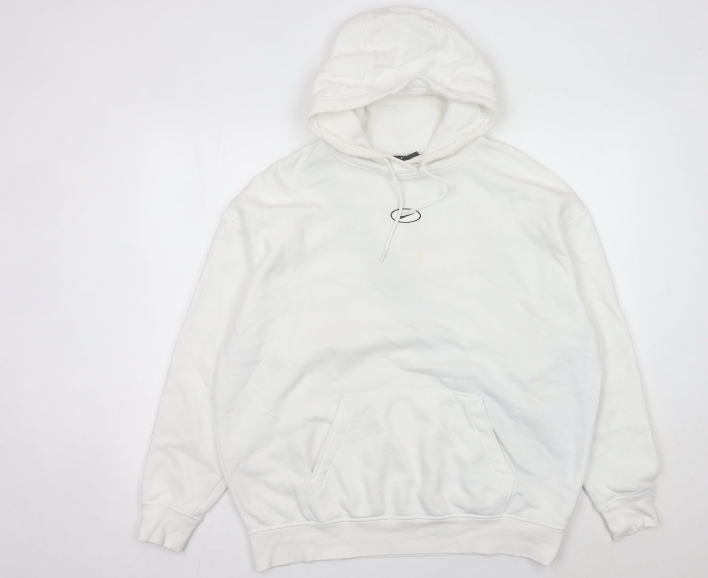 Nike Men’s White XL Pullover Hoodie Embroidered Logo Sportswear