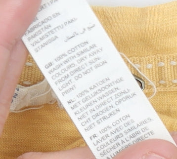 Fat Face Womens Yellow Floral Retro Print Tank Top UK 14 Cotton