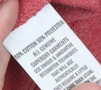 Superdry Men's Red Graphic Logo T-Shirt Size M Crew Neck Short Sleeve