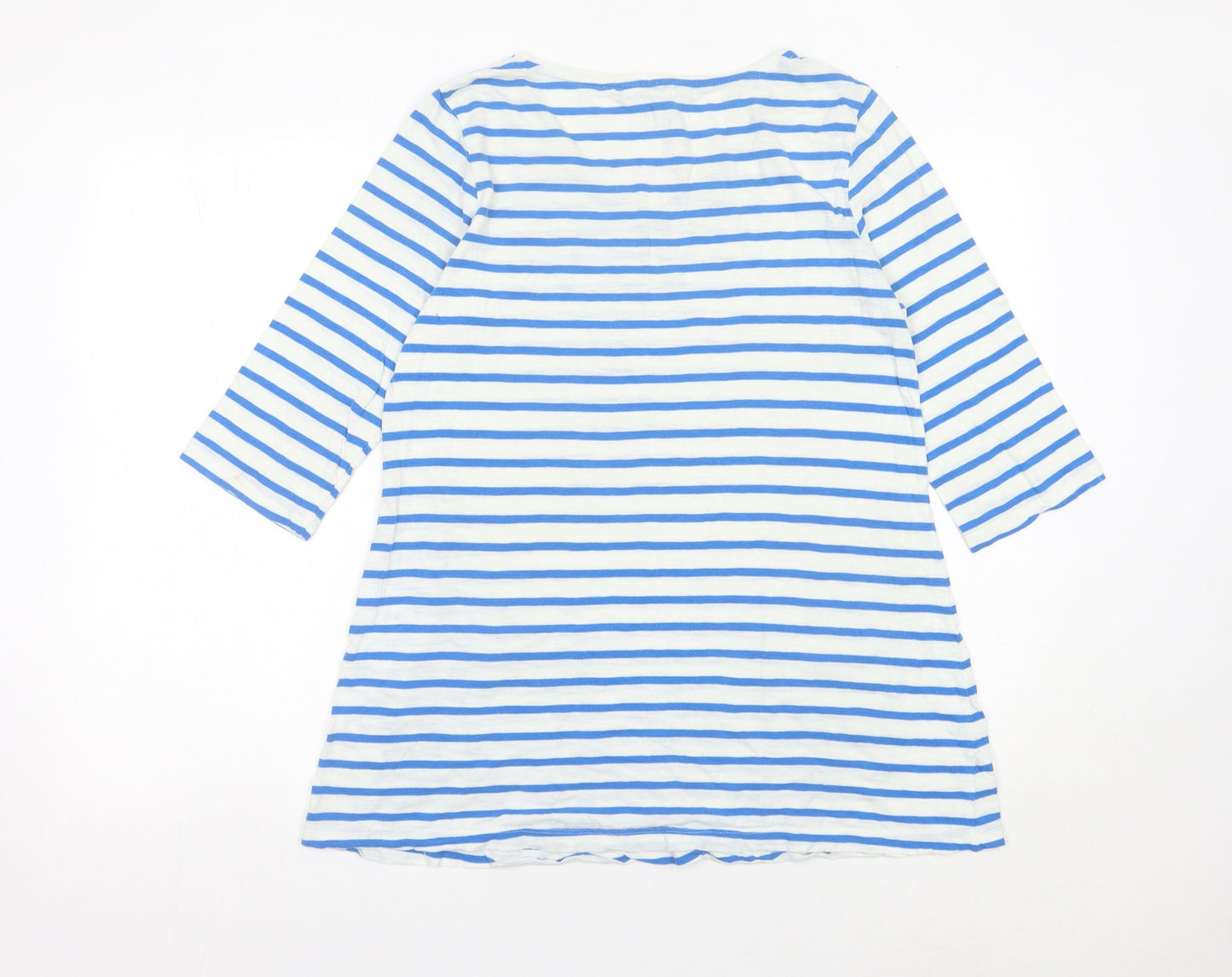 Seasalt Cornwall Women Blue Striped Cotton Tunic Top Size 10