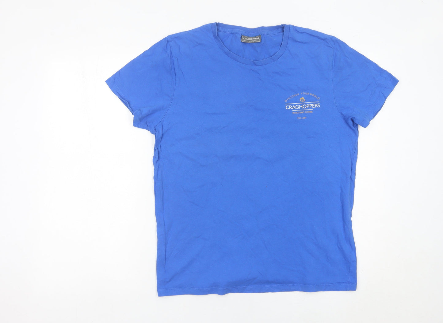 Craghoppers Men's Blue Cotton Crew Neck T-Shirt Size L