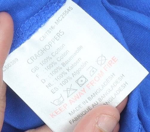 Craghoppers Men's Blue Cotton Crew Neck T-Shirt Size L
