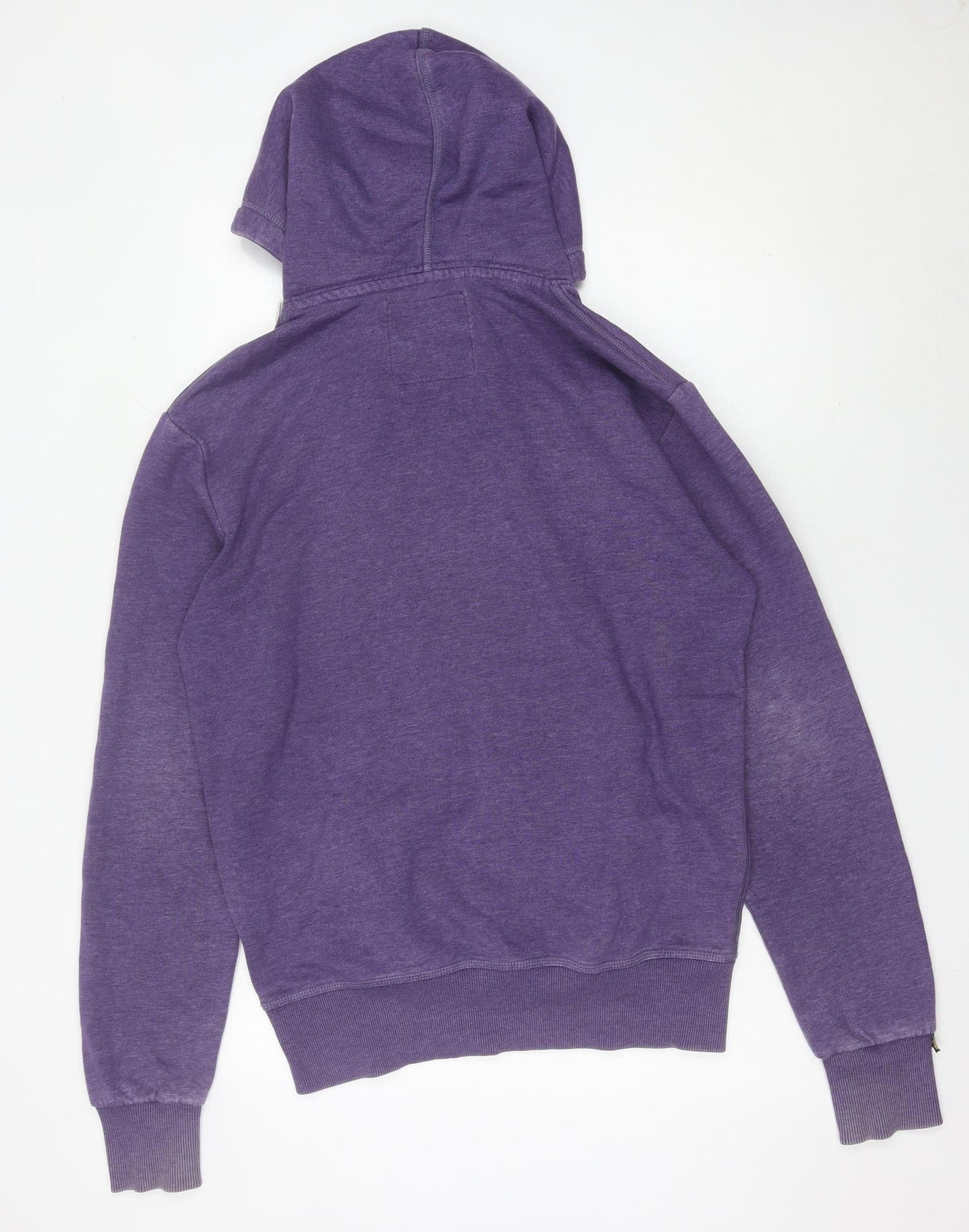 Superdry Men’s Purple Pullover Hoodie M Graphic Print Lion Sports