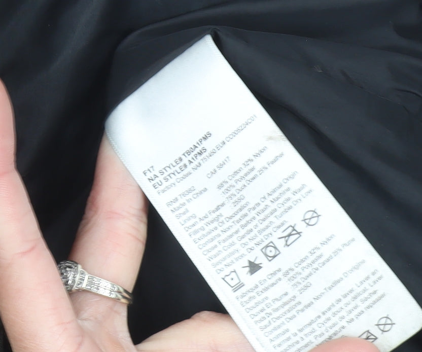 Timberland Men’s Black Puffer Jacket Hooded Size M Regular Fit