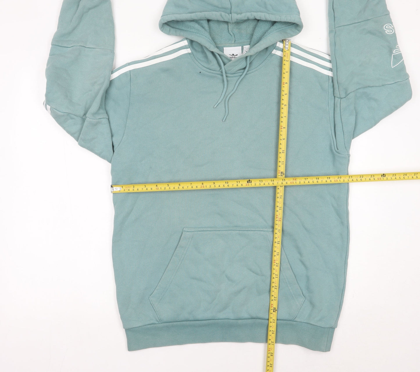 Adidas Womens Green Hoodie Pullover M Logo Sports Casual