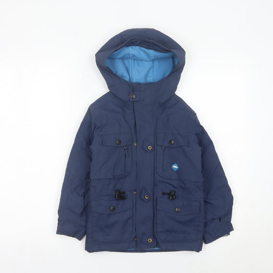 Trespass Boys Blue Parka Coat 4 Years Hooded Waterproof Winter Jacket