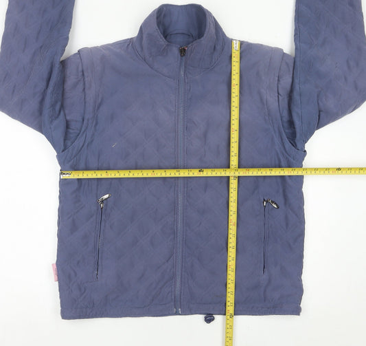 Joules Women’s Blue Quilted Jacket Size 14 Zip Pockets Lightweight